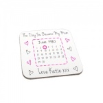 Personalised Day You Became My Mum Wooden Gift Coaster